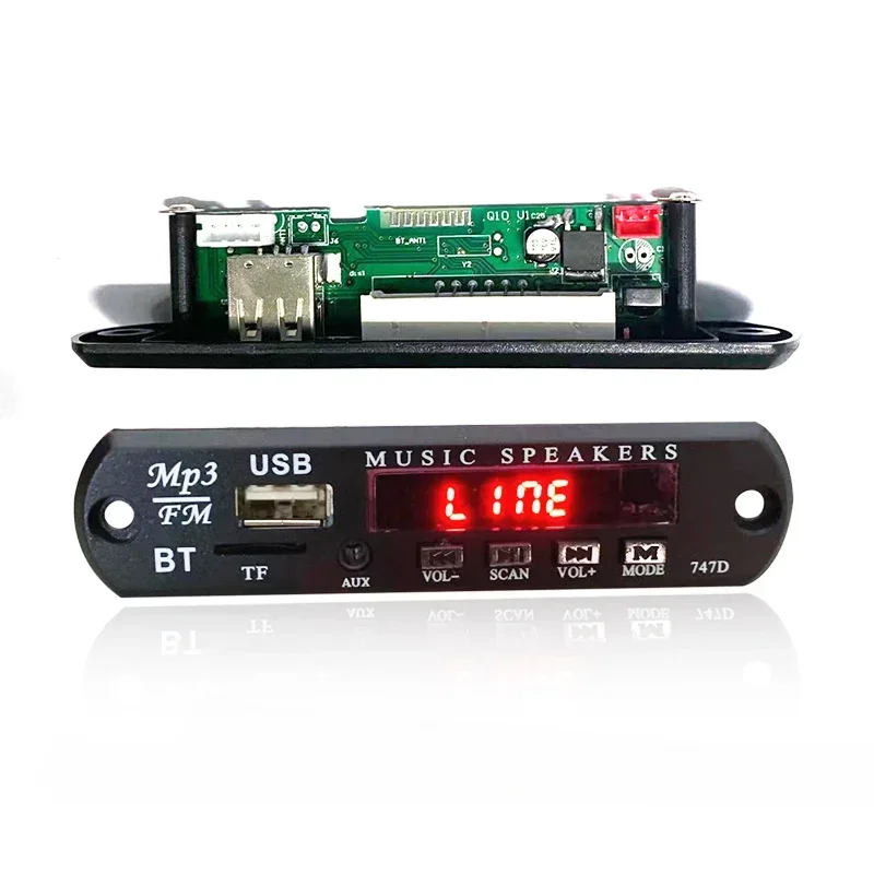

Модуль платы автомобильного MP3-декодера 12 В, WMA, FM, AUX Audio, TF SD-карта, радио, USB AUX-плеер, динамик