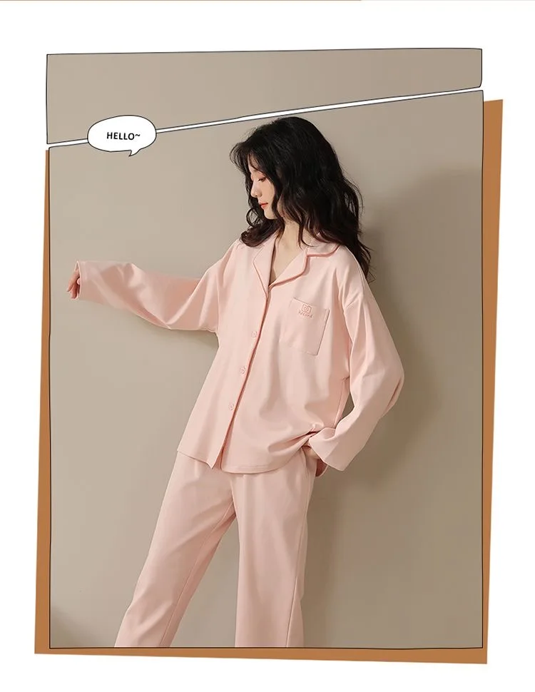 

Женский комплект пижамы с длинными рукавами, повседневная домашняя одежда, 2 предмета