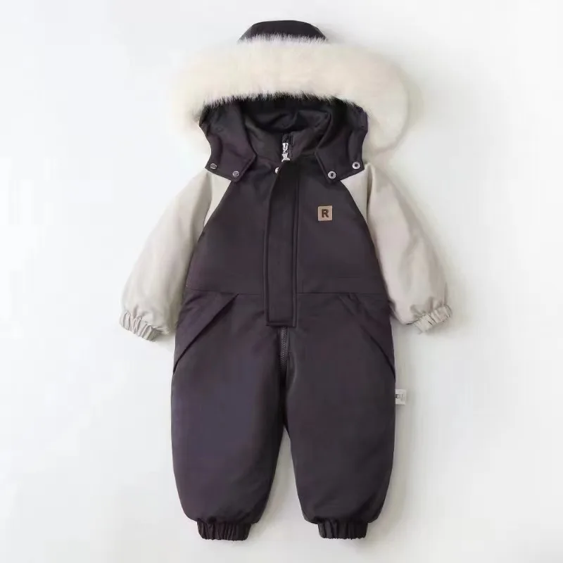 Baby Winter Ski Suit Thicken Baby Jumpsuit New Fashion Children Clothing Set Waterproof Kids Girls Snowsuit Warm Boys Overalls