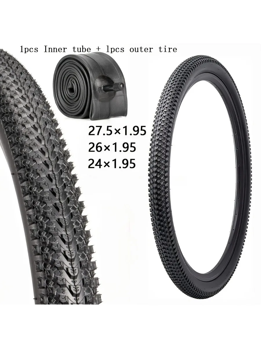 1 Stück Fahrradreifen und 1 Stück Schlauch-Set 24 26 27,5 x 1,95 Zoll AV32mm Schrader-Ventil MTB Fahrradreifen Ersatzteile-Kit – Detail 5