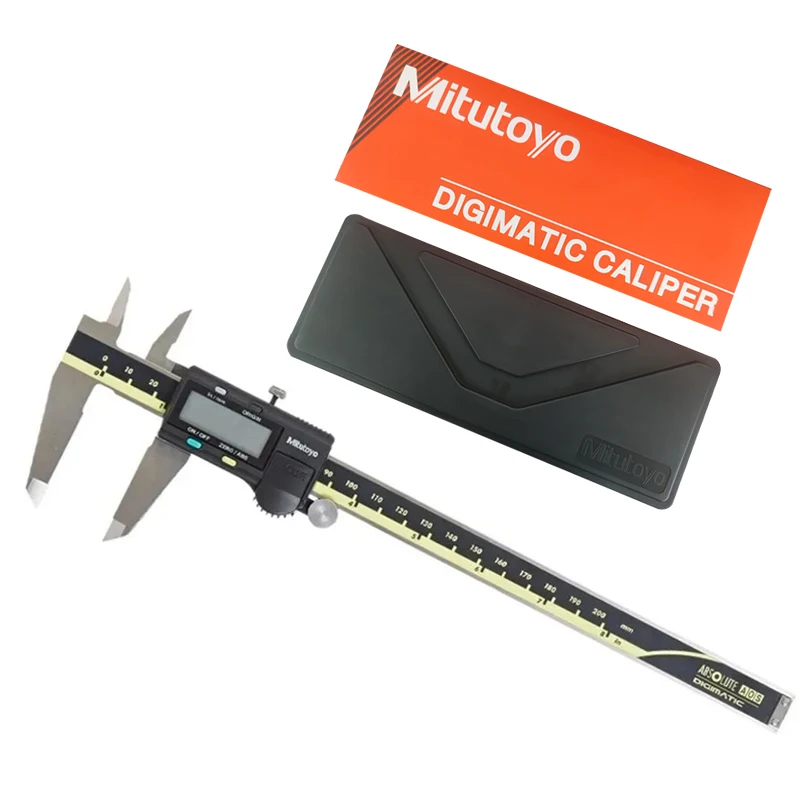 Mitutoyo Caliper Digital LCD, kaliper Vernier Digital LCD 150/200/300mm 500-197-30 8in pengukur elektronik Stainless Steel