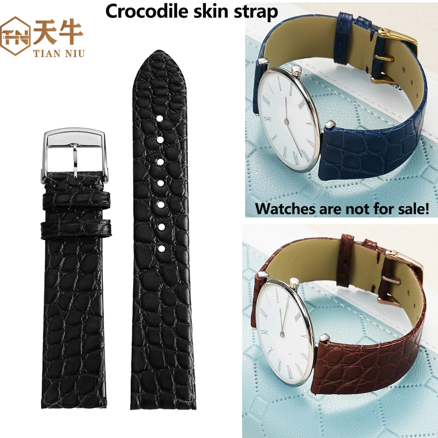 12 13 14 16 18 19 20mm Ultra-thin crocodile skin Watch Strap For Longines Presence Lyre watch band for L4 L2 La Grande Series