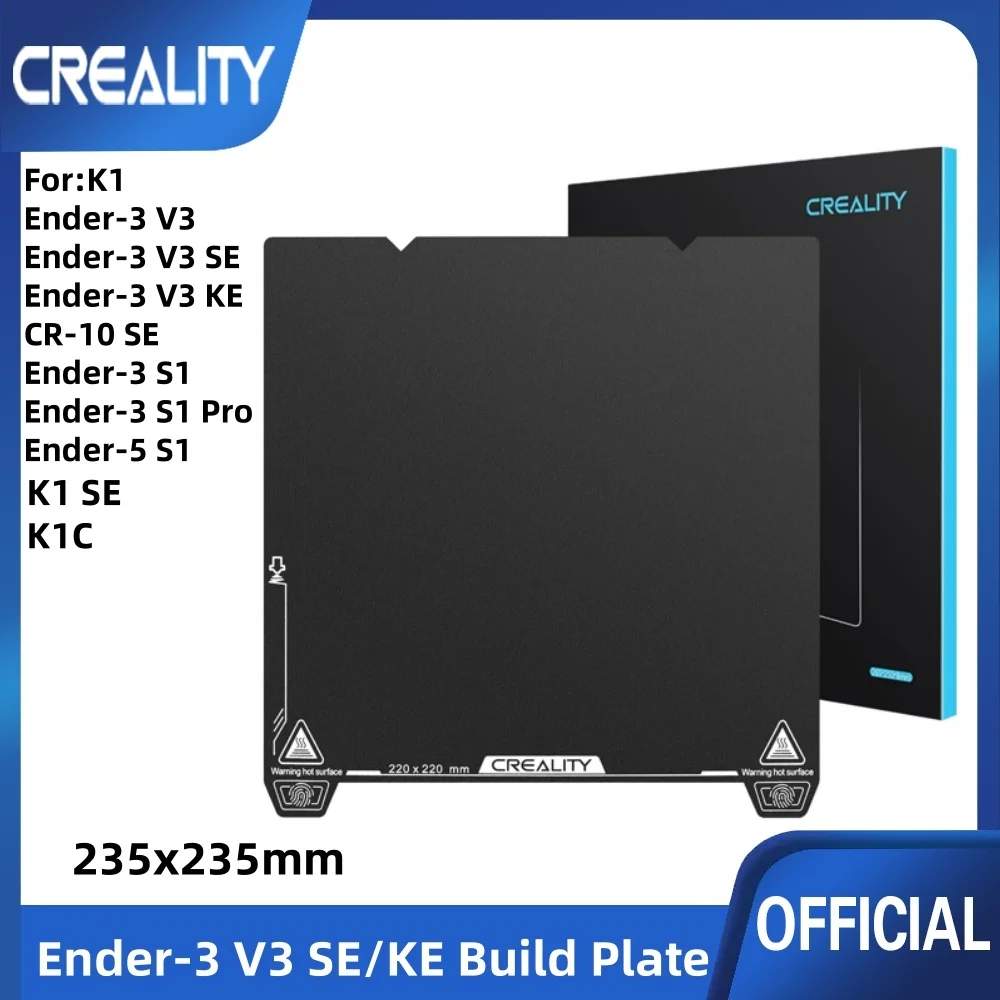 Creality Build Plate 235x235mm EP Coating Textured Bed Sheet Flexible Spring Steel Magnetic Platform Plate for Ender 3 V3 KE