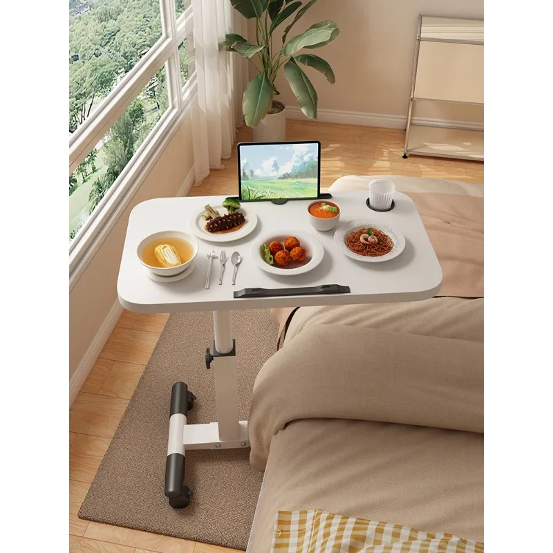 Movable lift folding patient care table hospital bed eating table learning computer