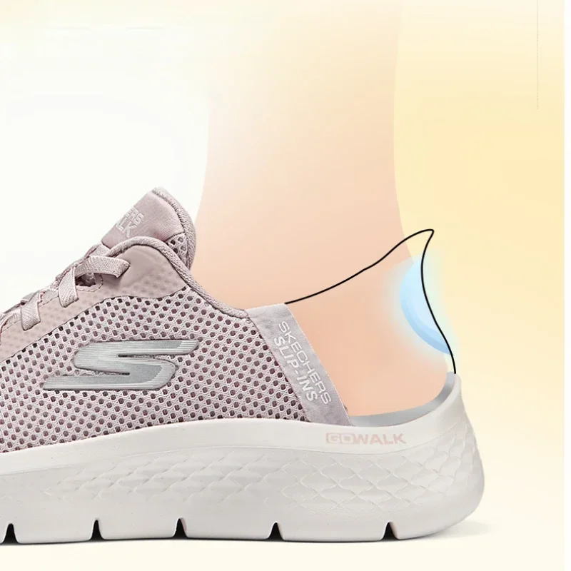 Skechers-Go Walk Slip-ins Sapatilhas Femininas, Tênis Go Walk Flex, Casual, Ao Ar Livre, Esportes, Caminhada, Respirável, Absorvente de Choque, Mãos Livres