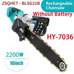 ZSQHET Abeden HY7036 2200W Electric Wood Cutters Bracket Brushless Motor Lithium Ion Makita 18v Battery Chain Saw Power Tool