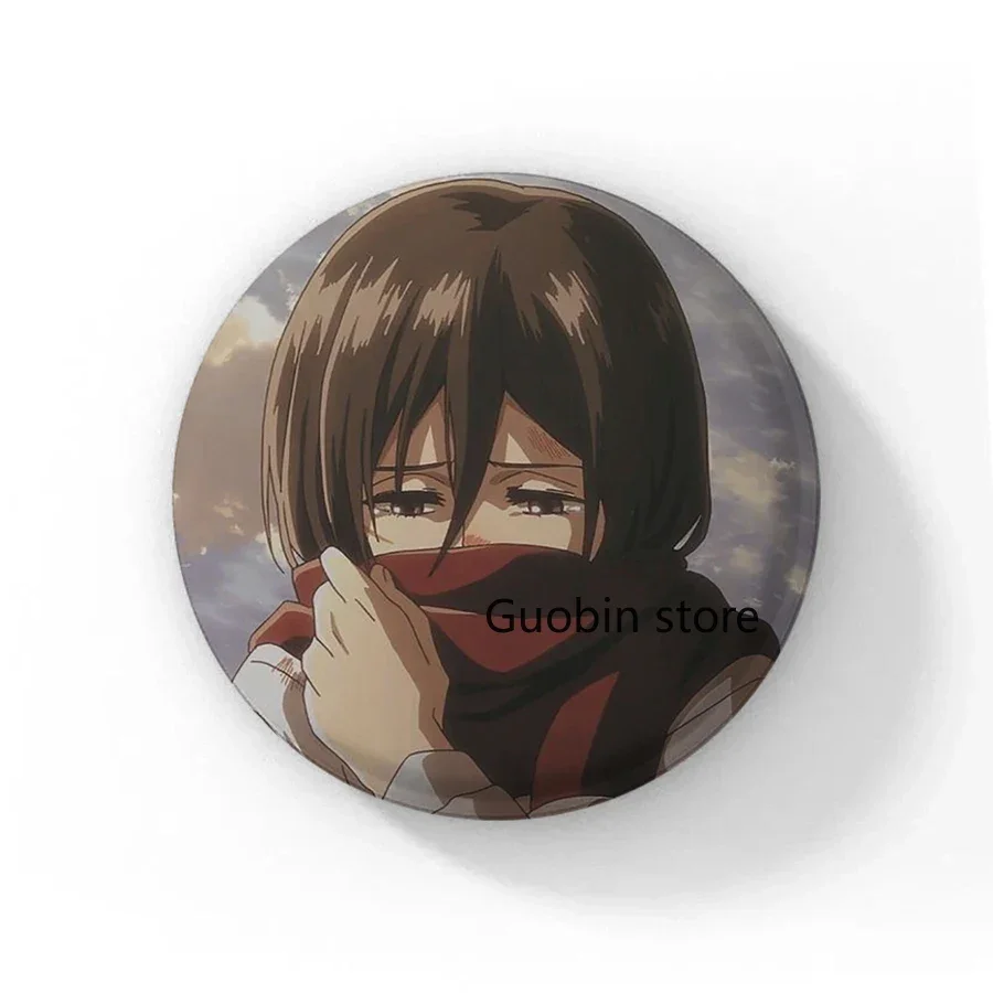 New Attack on Titan Anime Badge Handmade Cartoon Brooches Eren Levi Armin Arlert Erwin Lapel Pin Backpack Hat Bag Decoration