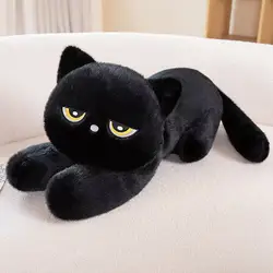 60cm black gray cat doll simulation plush toy figurine doll cartoon anime cute pillow cushion home decoration children's birthda