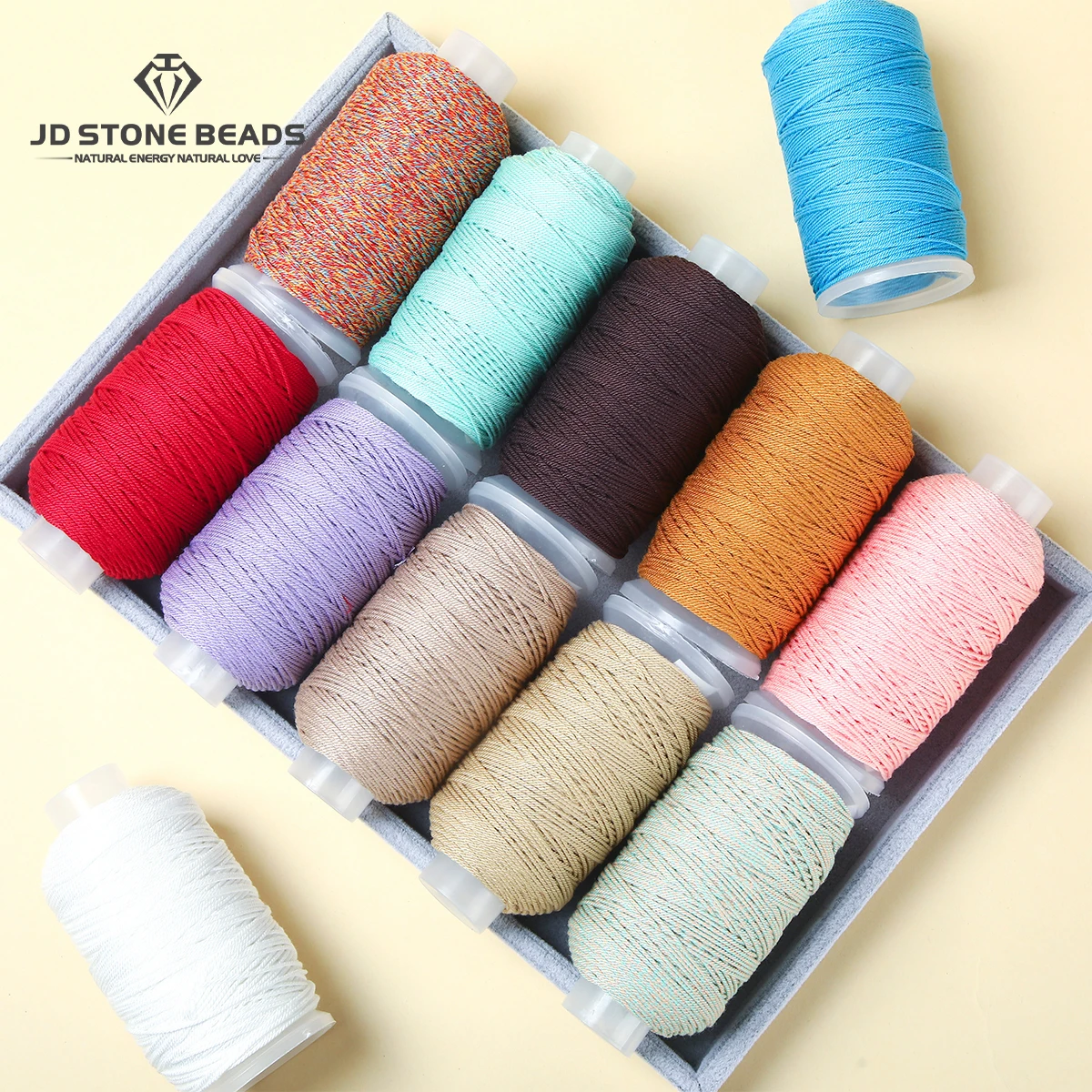 

140M/Spool 1.2MM Hand-twisted Cotton Threadtwisted Knotting Macrame Cord Braided DIY Beading Shamballa String for Jewerly Making