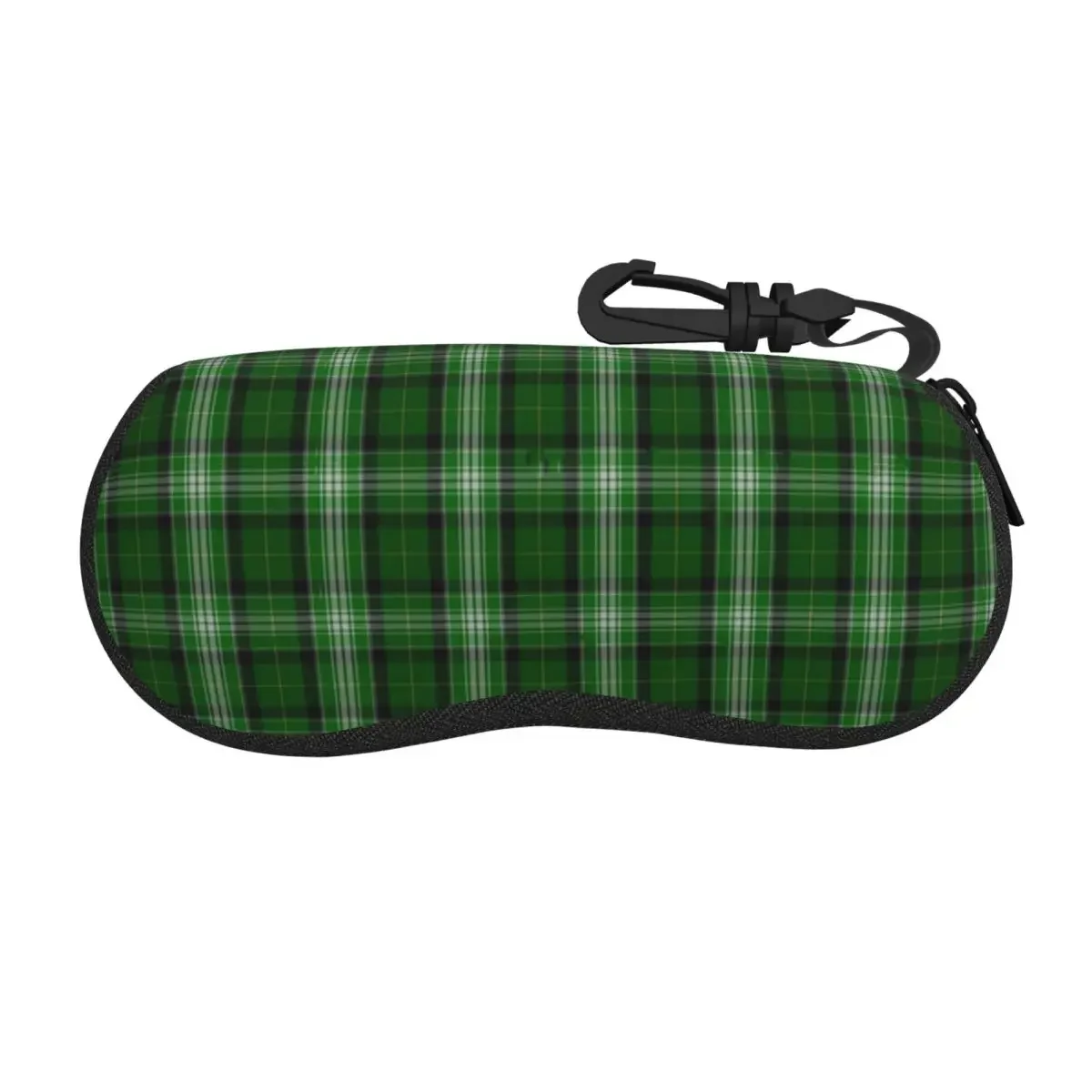 Green And White Scottish Tartan Flannel Plaid Shell Glasses Case Portable Sunglasses Box Women Men Soft Eyeglass Bag Pouch