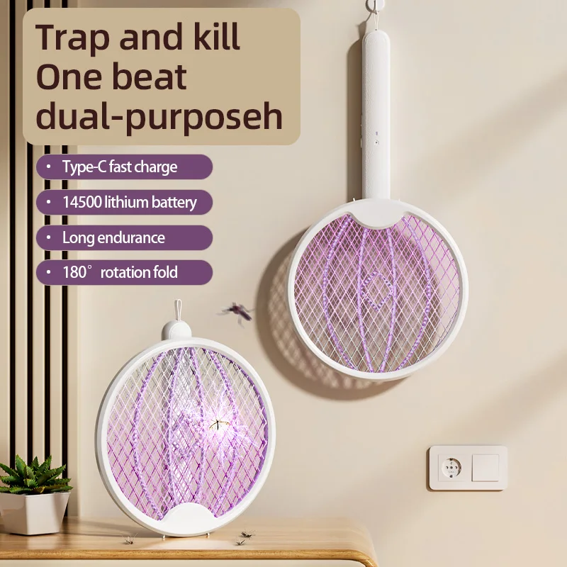 

Electric Mosquito Racket Foldable USB Rechargeable Mosquito Lamp Light Wave Mosquito Lure Electric Insect Killer