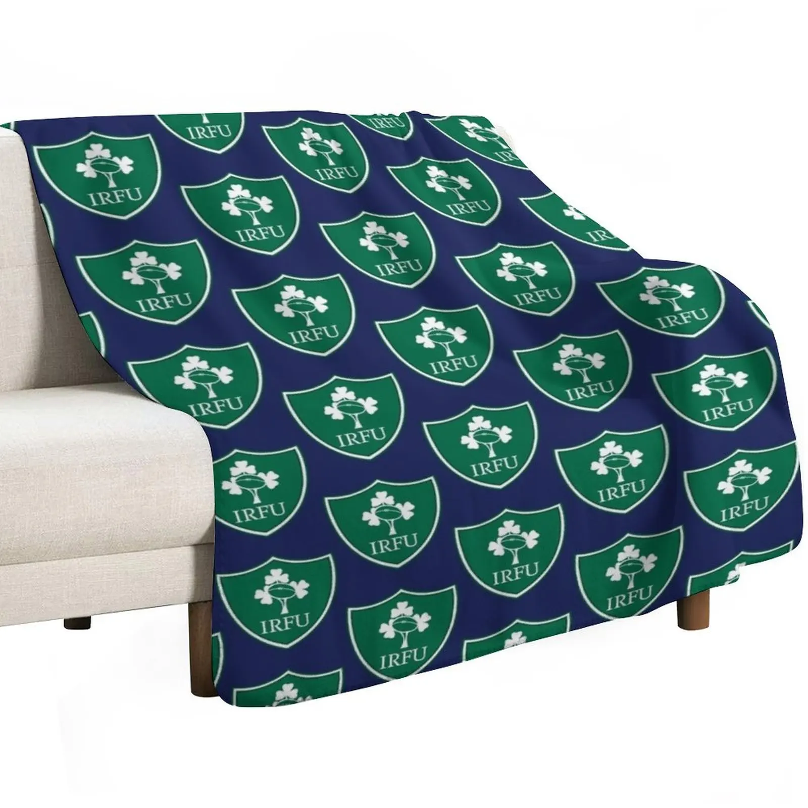 IRFU-BEST BADGES-RUGBY Throw Blanket couch cozy soft plush fuzzy picnic outdoor blanket