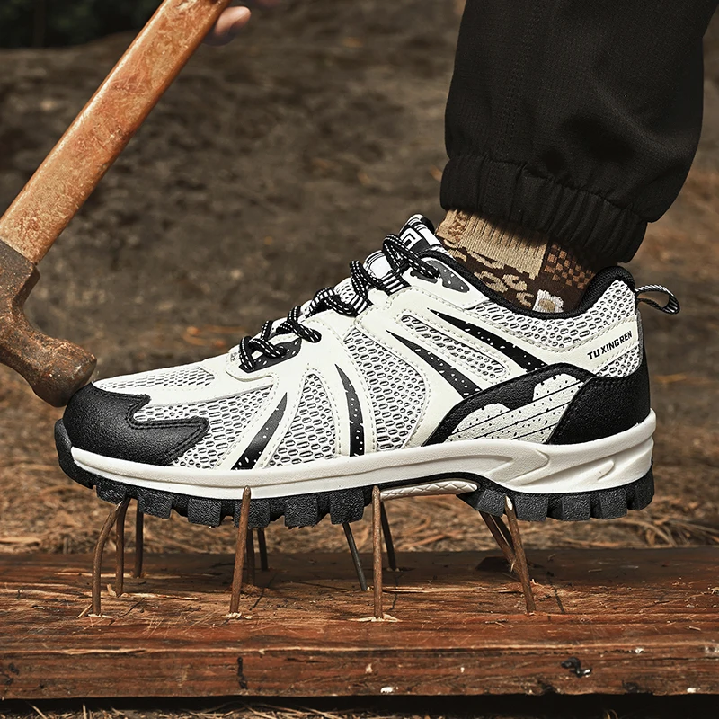 

Уличные рабочие кроссовки, мужские дышащие походные туфли, мужская устойчивая к проколам мужская защитная обувь, треккинговые кроссовки на нескользящей платформе