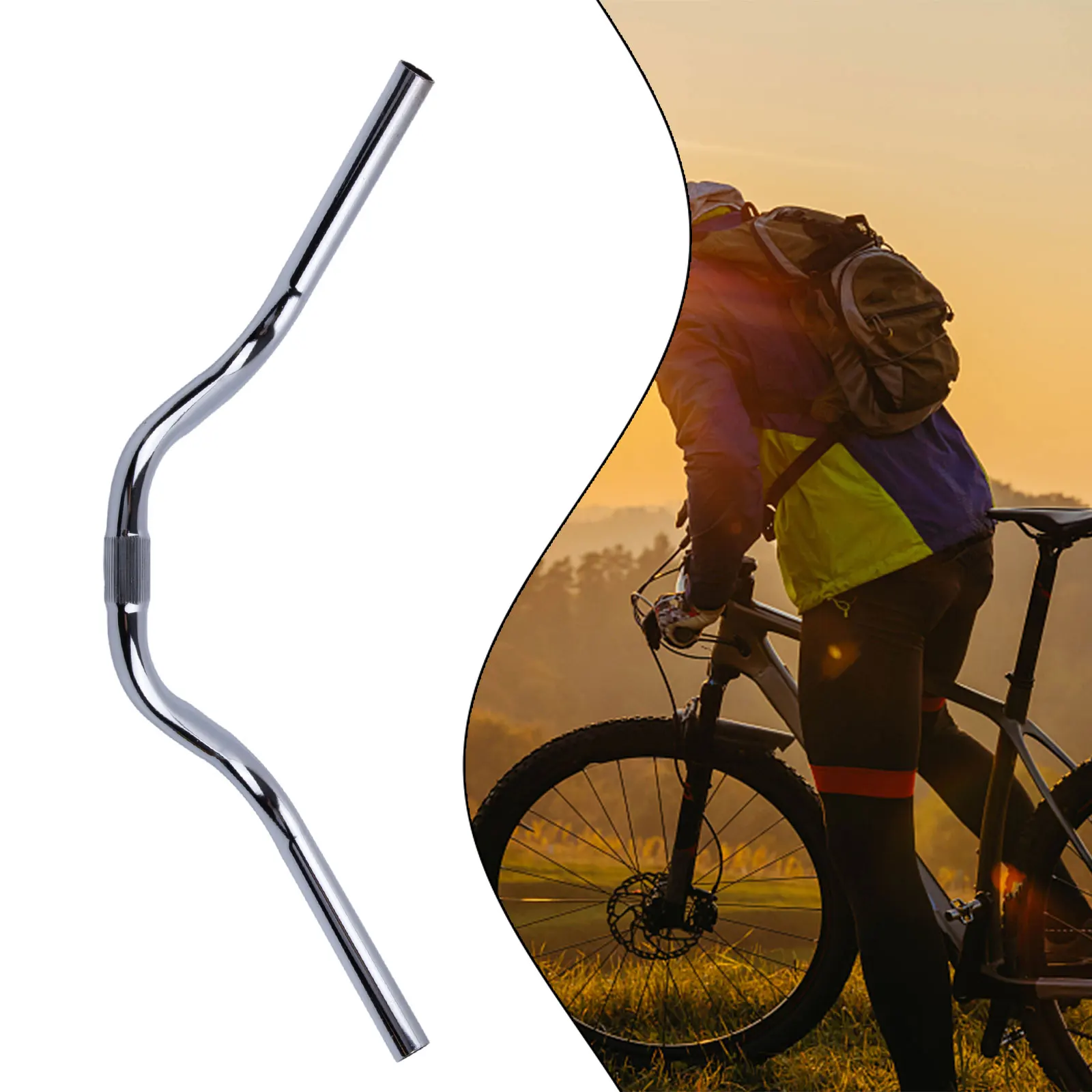 Kids Bicycle Handlebars 560MM 25.4mm Electroplated Iron Horizontal Handlebar Bike Handle Bar Accessories