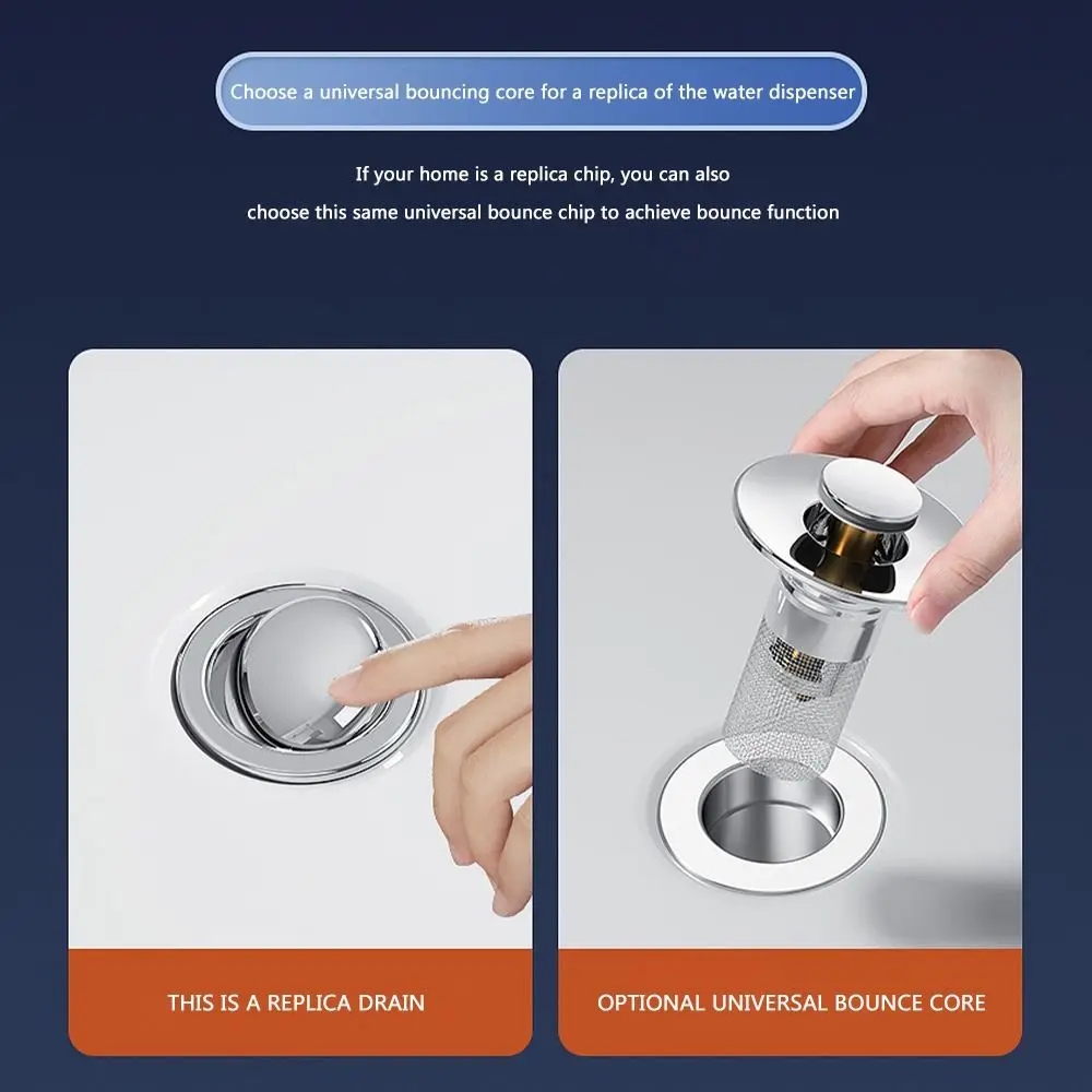Anti-clog Floor Drain Filter Mesh Hair Trap Stainless Steel Washbasin Bounce Core Multifunctional Pop Up Drain Filter