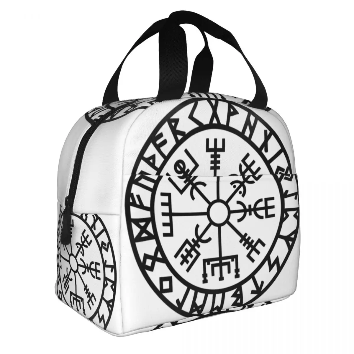 Vegvisir Futhark Runes Navigator Viking Portable Lunch Box Women Multifunction Cooler Thermal Food Insulated Lunch Bag For Work
