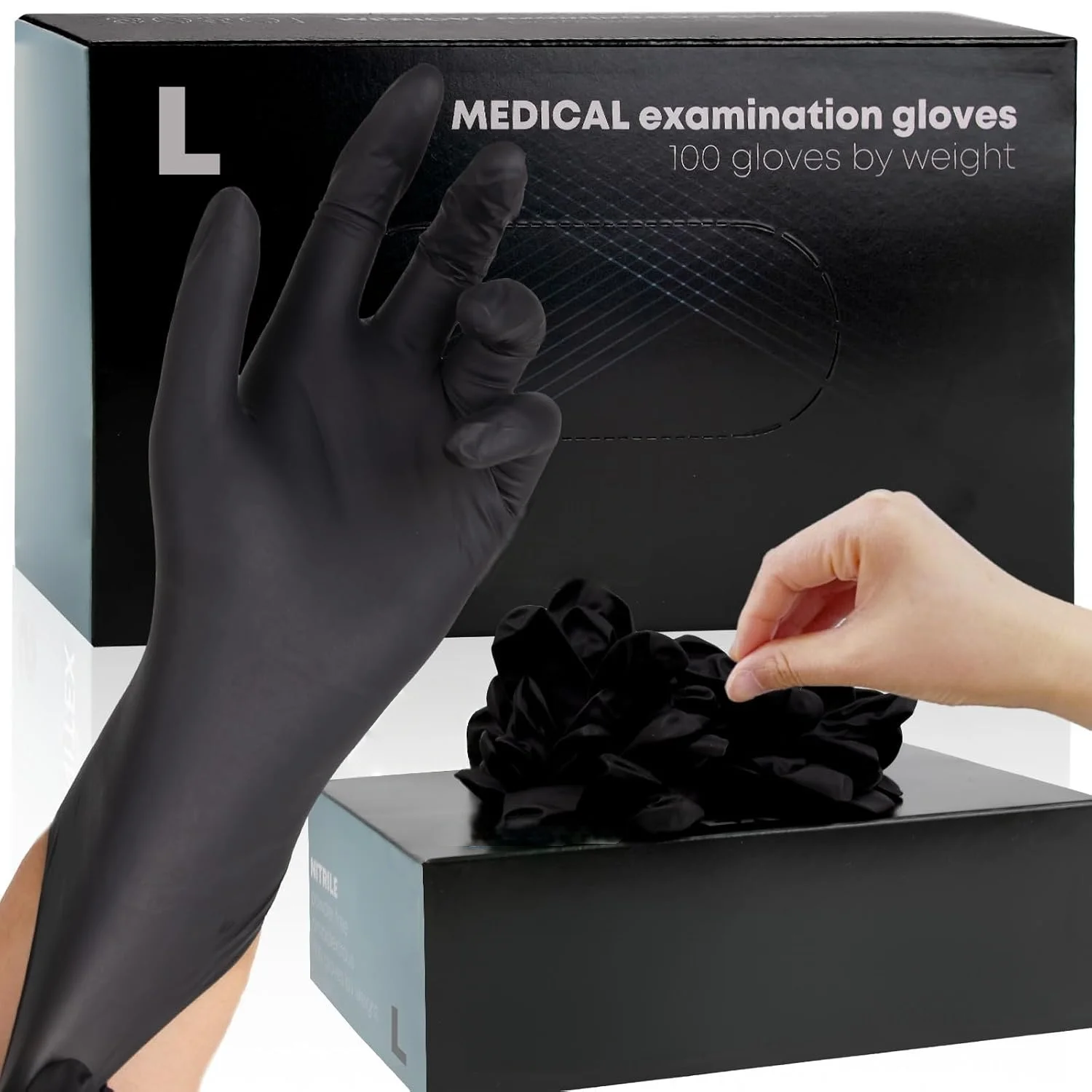 Disposable Black Nitrile Gloves Latex Free Waterproof Durable Suitable for Kitchen Food Processing Beauty SalonFamily