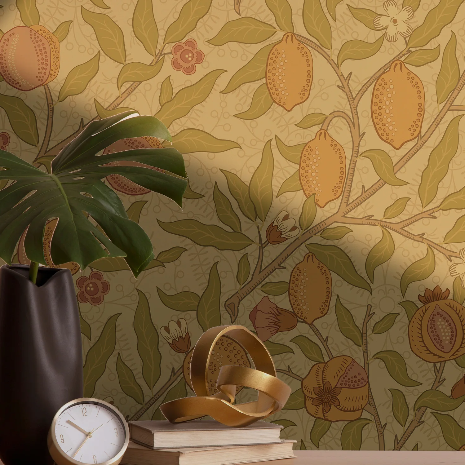 Retro Nostalgic Boho Floral Wallpaper Peel and Stick Self-Adhesive Wall Paper Mural Furniture Decor