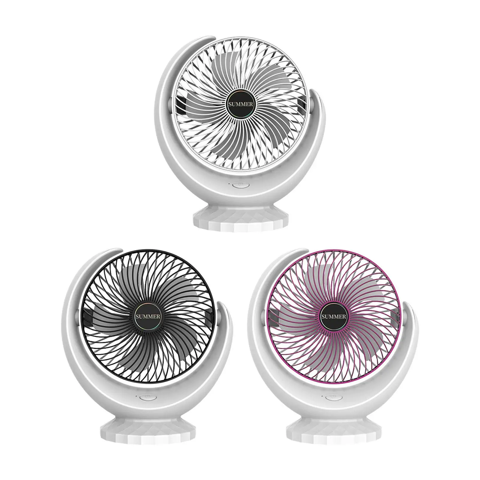 

USB Desk Fan Silent Powerful Rotation Strong Wind 3 Speeds Wind Portable Fan Mini Fan for Bedroom Home Office Car Indoor Outdoor