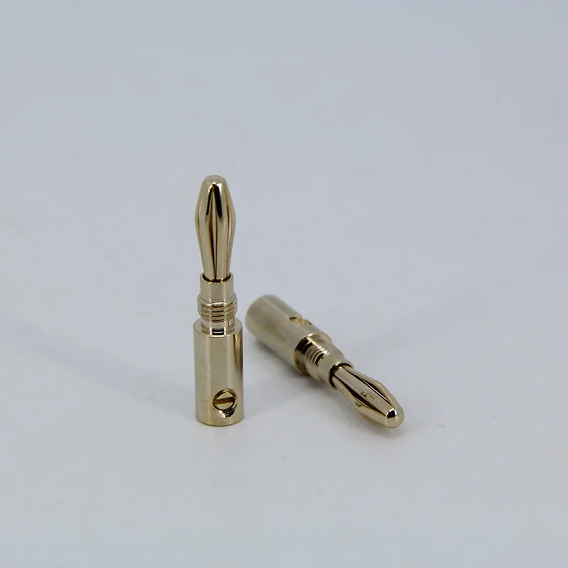 2/4/8 шт., винт для аудиодинамика, позолоченная пластина, медные вилки, разъемы 4 мм, JackSpeakers, кабель усилителя, штекер, штабелируемый