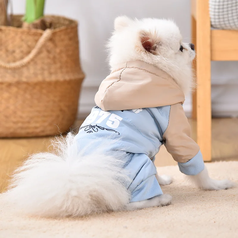 1pc Winter Pet Clothes Dog Coat Pet Warm Coat For Cold Weather Small Dogs Hooded Jacket Clothing