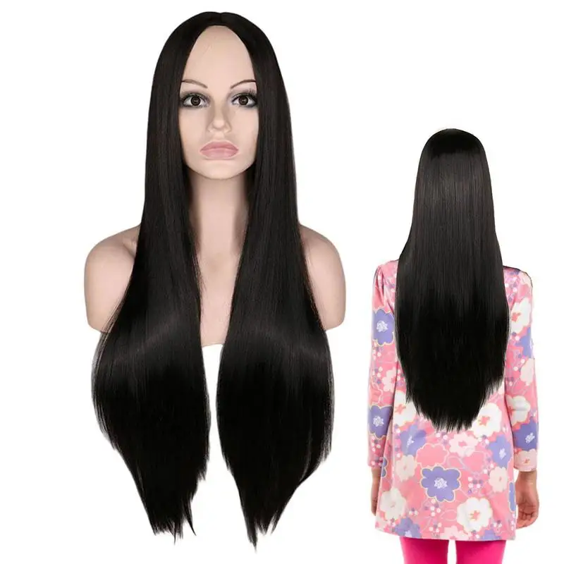 70cm Game Alice ForMadness Returns Cosplay Costume Long Straight Cosplay Wig Black Women Synthetic Natural Color Long  Hair Wigs