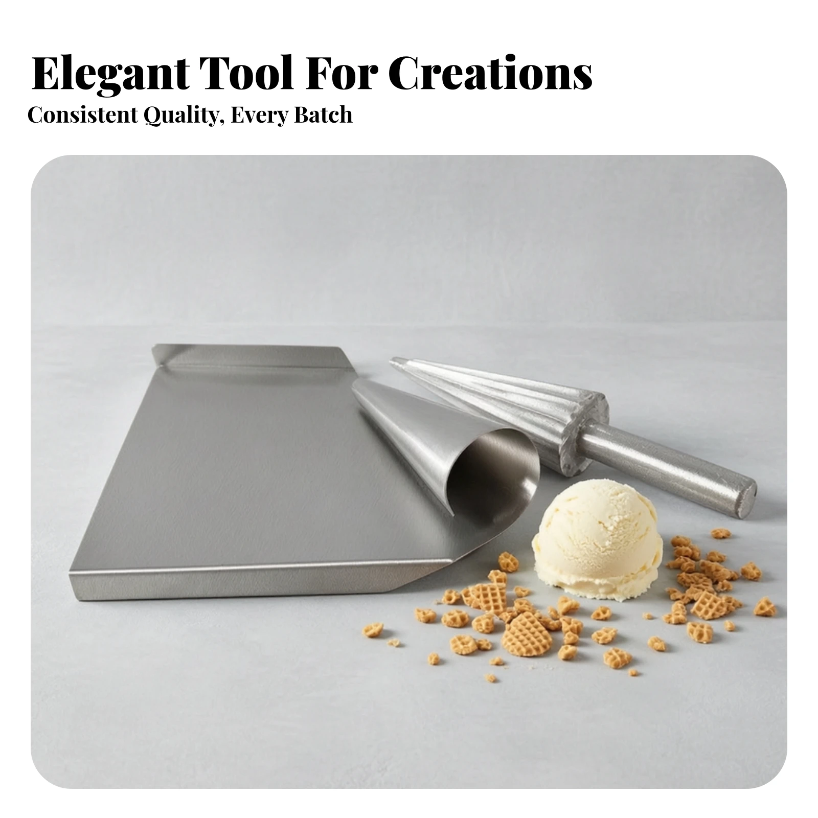 Ice Cream Cone Rolling Tool Reusable Kitchenware Utensil Hand-Operated for Dessert Shops, Home Kitchen, Commercial Kitchens
