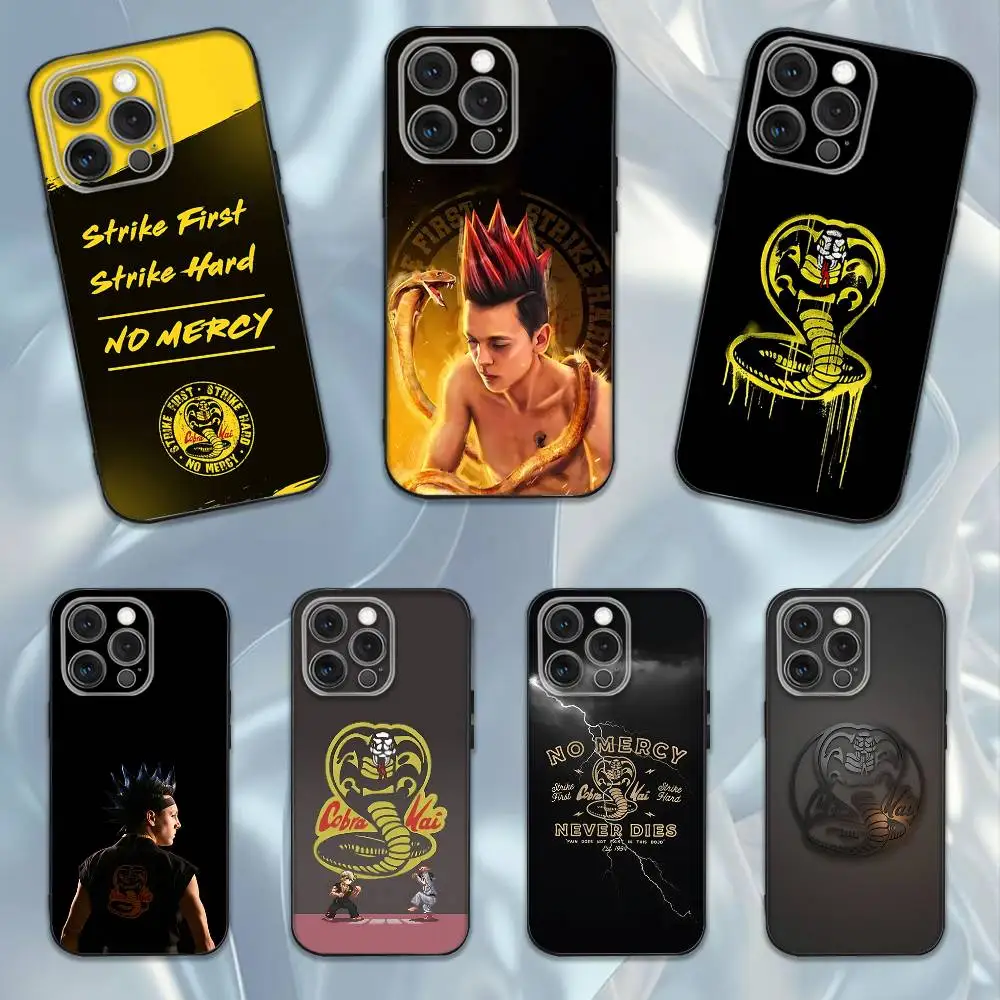 

C-Cobra Kai Snake Phone Case For iPhone 16e,16,15,14,13,12,11,Pro,X,XS,Max,XR,Plus,Mini Soft Black Cover