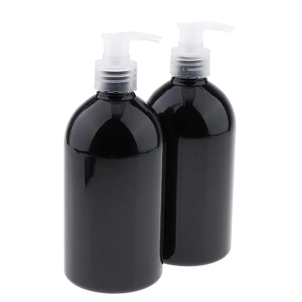 2 Pieces Plastic Pump Bottles Refillable Liquid Soap Dispenser Containers