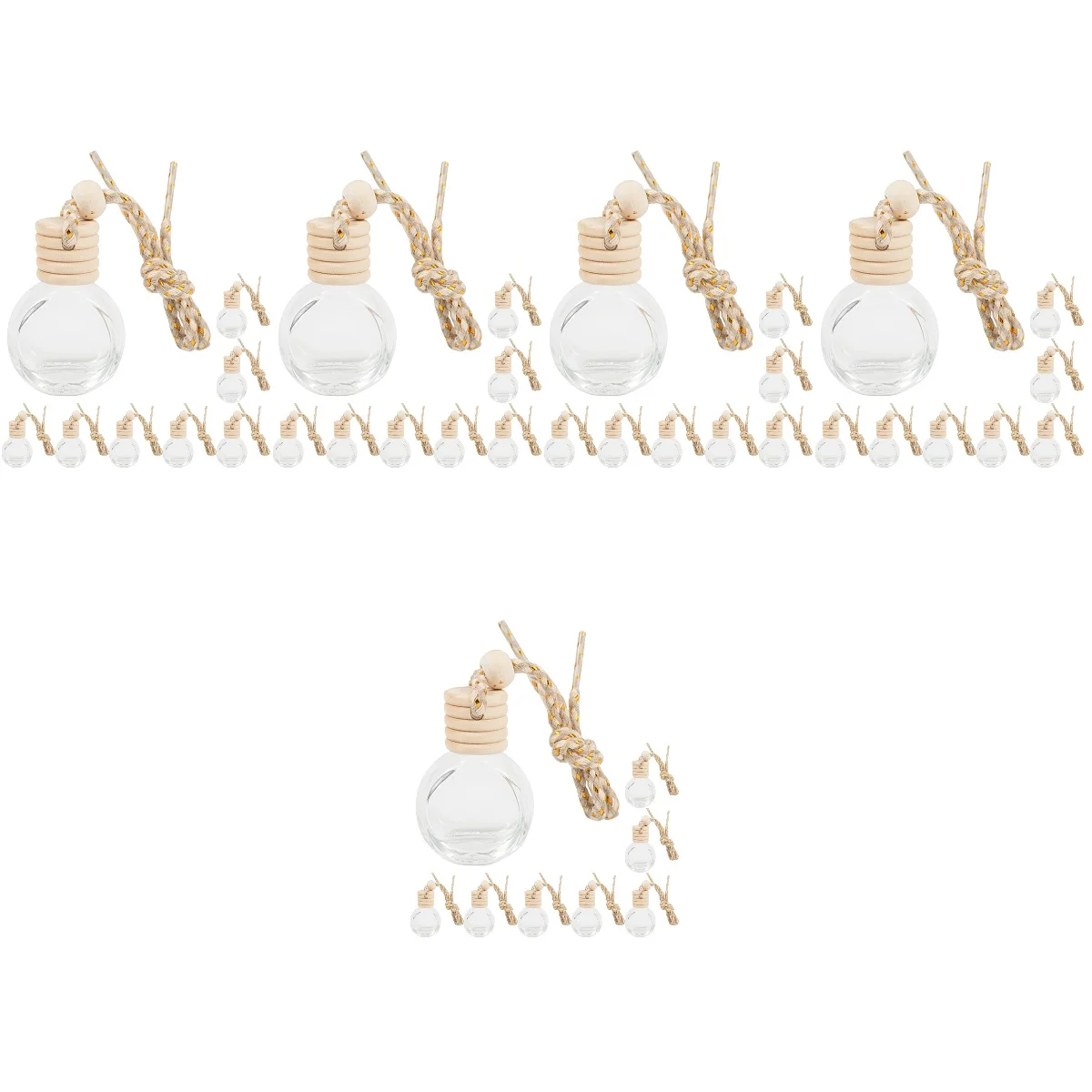 

5pcs 5 PCS Car Perfume Bottle Mini Aromatherapy Bottles Glass Essential Oil Scent Diffuser Freshener