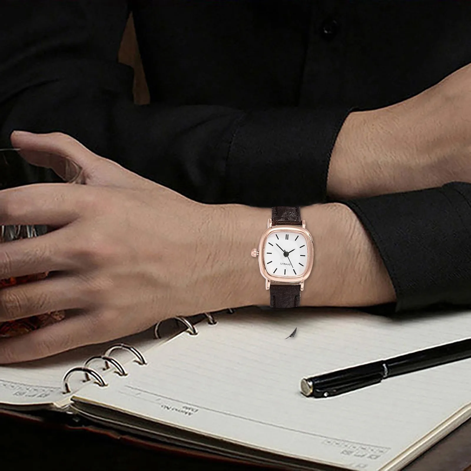 Fashion Business Square Watch Manufacturers Simple Personality Retro Students Quartz Belt Watch Women Wristwatches Reloj Hombre