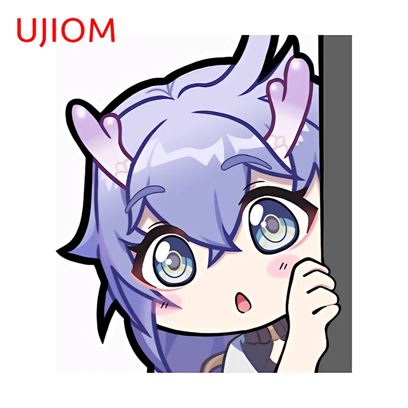 UJIOM Bailu Genshin Impact Cute Peeker Wall Sticker Trendy Interesting Sunscreen Graffiti Decal Exquisite Wallpapers For Kids