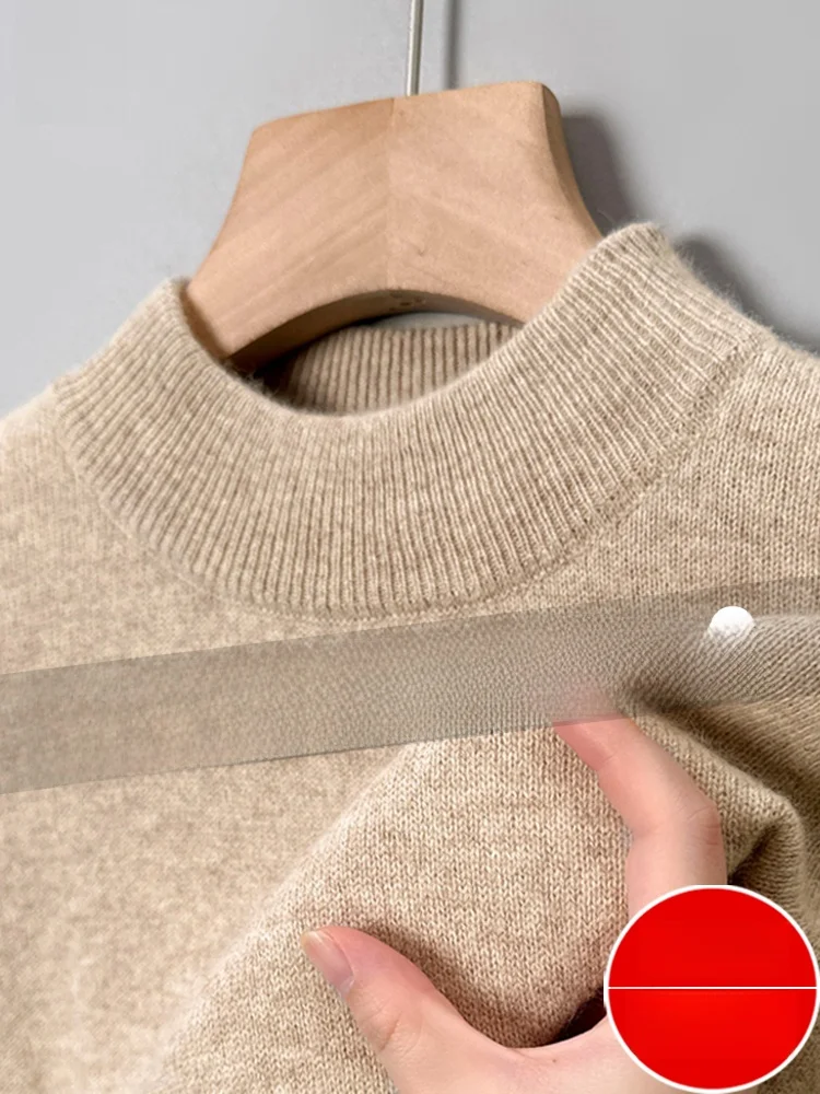 

Eordos 00% Pure Camere Men's f High Collar Sweater Winter Thiened Knitted Woolen irt Faionable Busin Casual Lo...