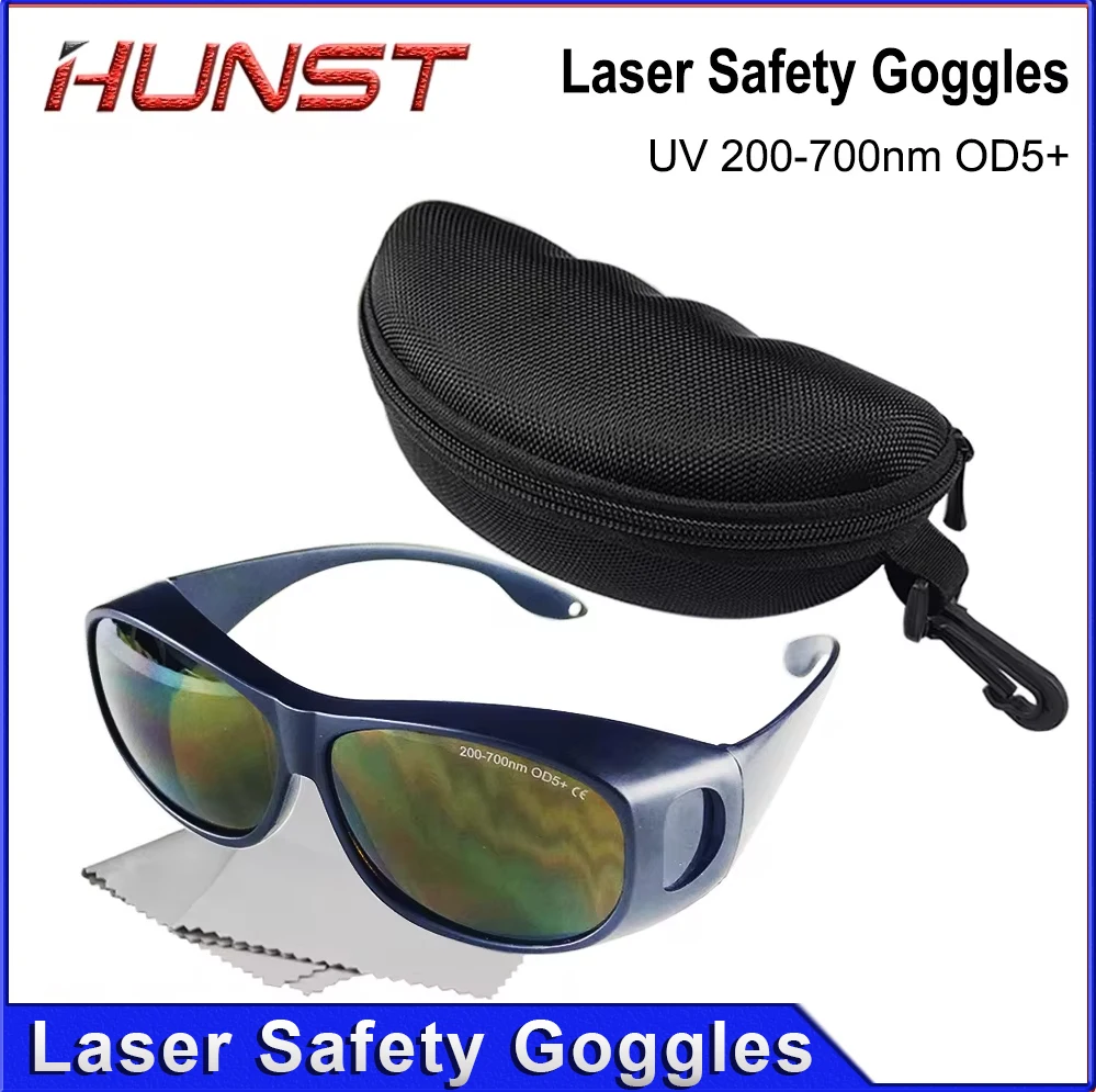 HUNST OD5+ Professional Laser Safety Goggles for 355nm 450nm 520nm 532nm 650nm UV,Green,Blue, Red Laser Eye Protective Goggles