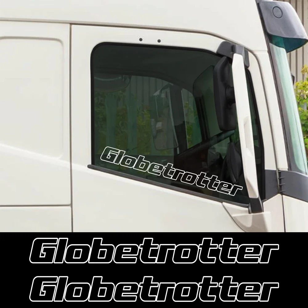 2 قطعة Globetrotter شاحنة الجانب نافذة ملصقات السيارات لفولفو FH HGV الفينيل ديكور الشارات الثقيلة شاحنة كبيرة ضبط السيارات اكسسوارات