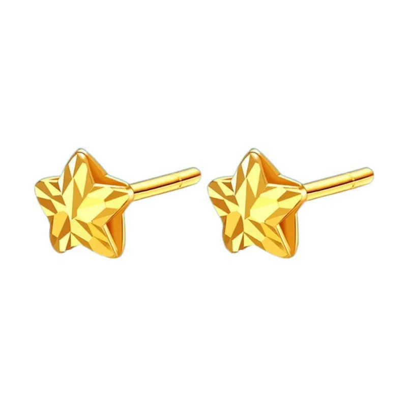 

Labb Real18 K Gold Star Earrings Au750 Gold Yellow Lucky Star Earrings Women's Simple Fashion Gift E153