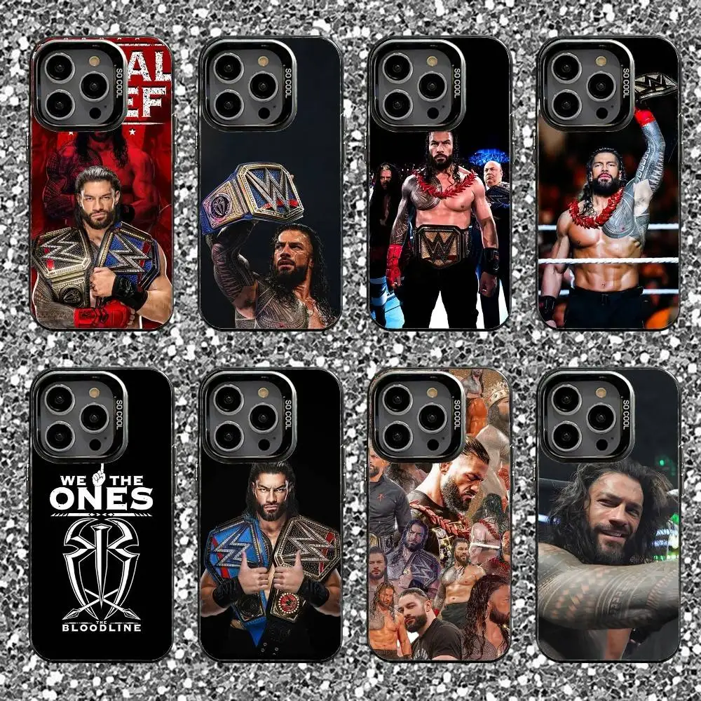

R-Roman Reigns Wrestling Star Phone Case For iPhone 16,15,14,13,12,11,Pro,XS,Max,Plus,Mini,SE Black Candy Matte Shockproof Cover