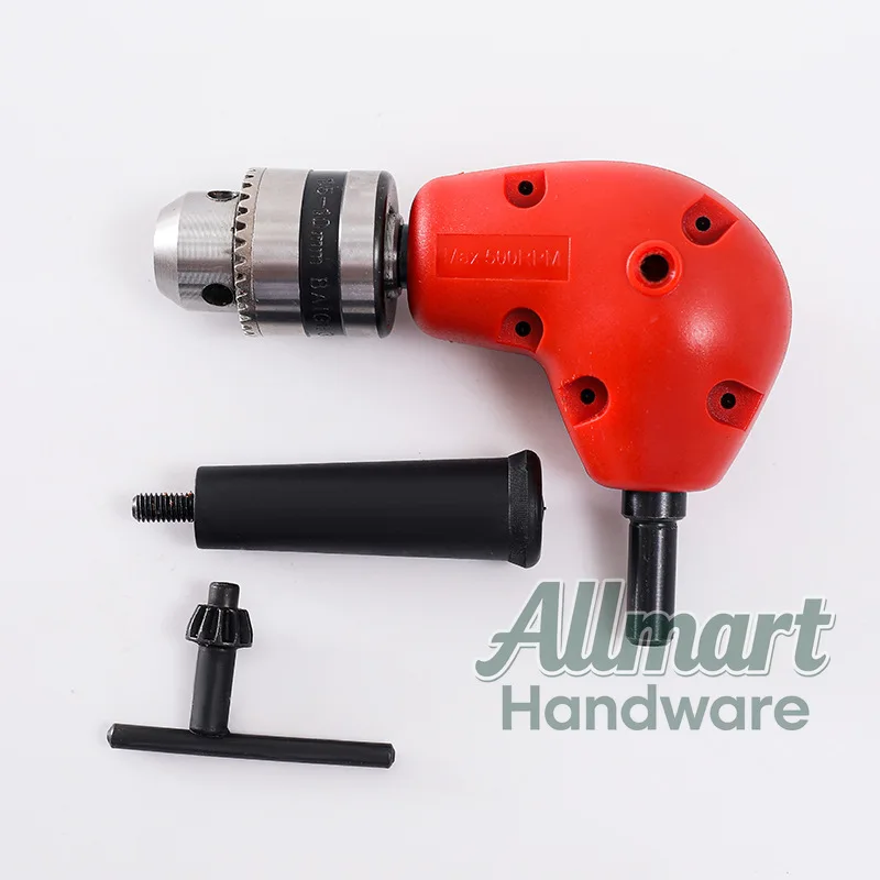 

90° Drill Right Angle Attachment, 3-Jaw Chuck Corner Adapter, Extension Accessory for Narrow Space Repair Work