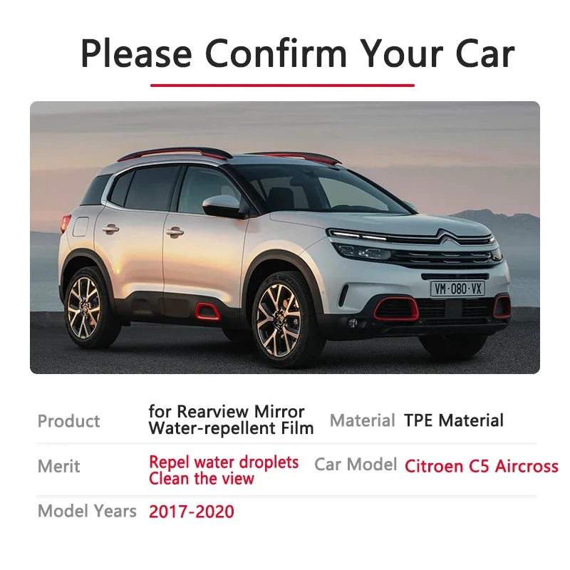 For Citroen C5 Aircross C5-Aircross 2017~2020 Full Cover Anti Fog Film Rainproof Rearview Mirror Car Sticker Accessories