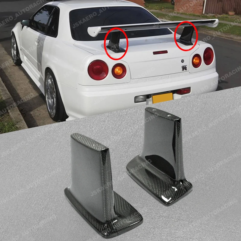 

Carbon Fiber For Nissan Skyline GTR R34 Rear Spoiler Wing Base High Leg Stand BodyKits