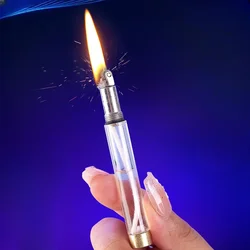 New Transparent Large-capacity Oil Silo Grinding Wheel Lamp oil Lighter Cylindrical Strips Small Portable High-quality Lighter