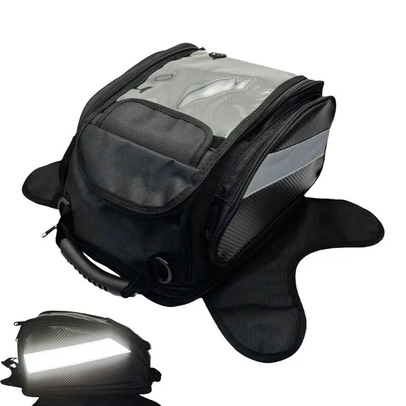 

Motorcycle Tank Bag Magnetic Strong Magnetic Motorcycle Saddlebags Oxford Black Motorbike Bag With Bigger Window Motorcycle