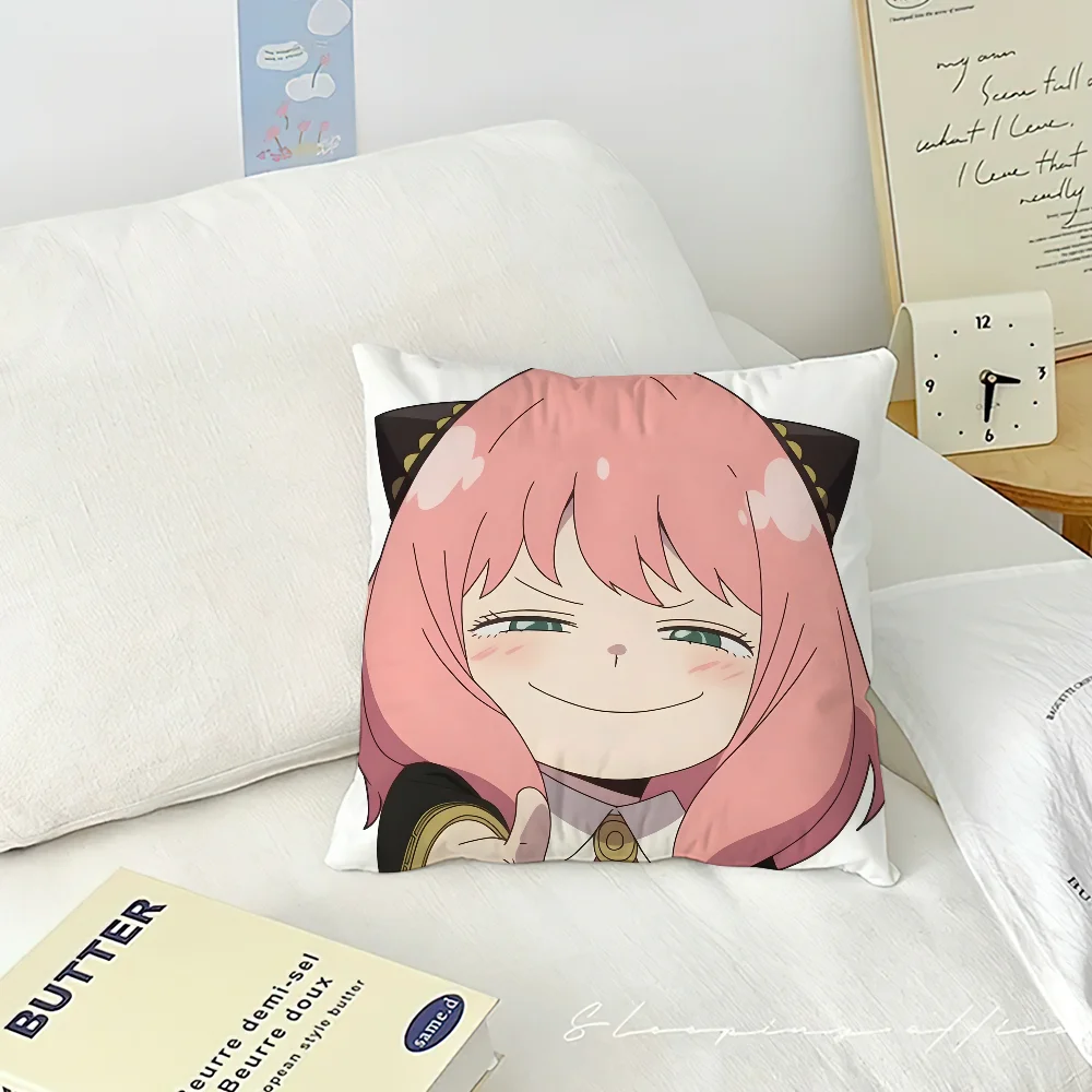 الكلاسيكية أنيمي غطاء أريكة غرفة المعيشة غرفة نوم اللوح الأمامي مسند الظهر وسادة مربع وسادة قيلولة الوقت S-Spy X F-Family-Anya وسادة Cas #5