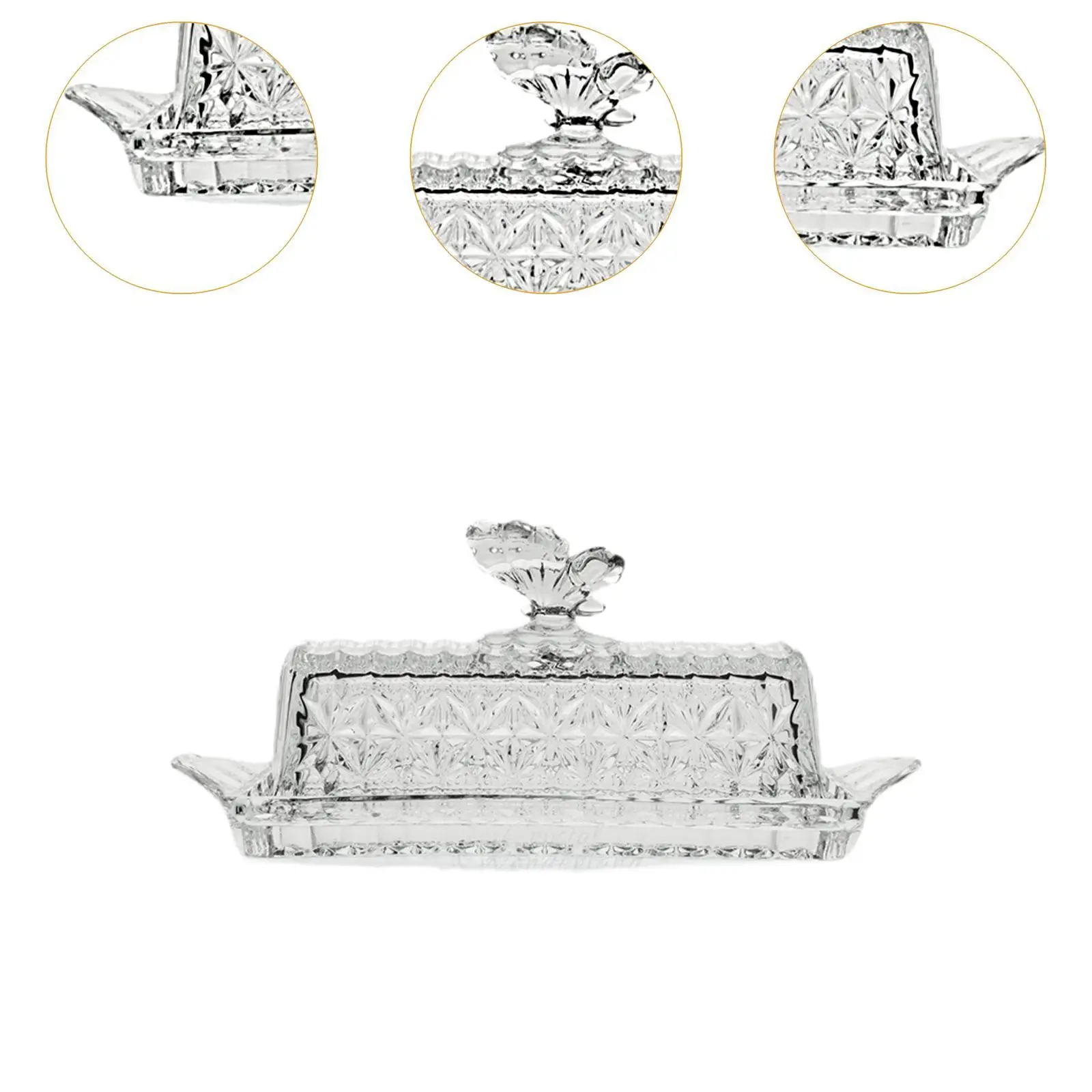 Butter Dish with Lid Dustproof Cover Butter Plate for Buffet Bar Countertop