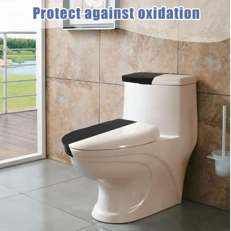 Pack Of 2 Soft Toilet And Basin Covers Standard Size Machine Washable Polyester Bathroom Set B95B