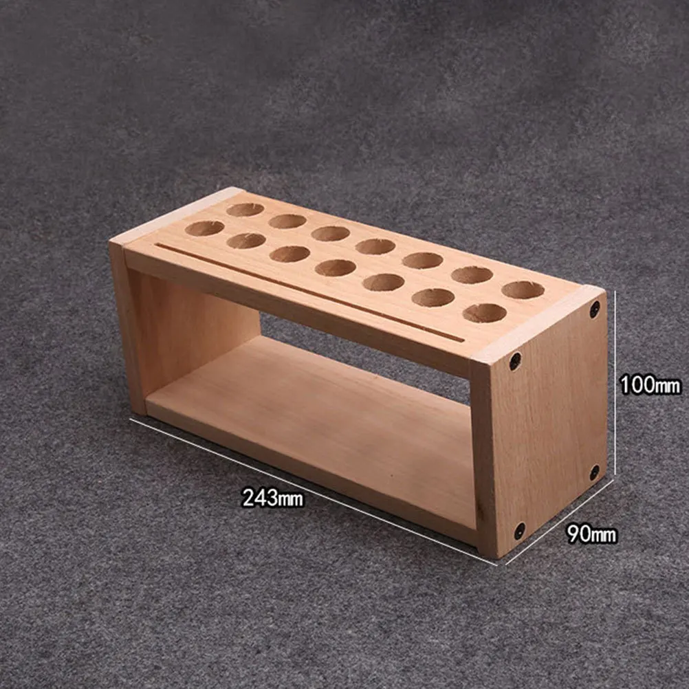 

1 шт. стойка, деревянный ящик для хранения, твердая древесина, кожаная подставка для инструментов, прочный органайзер для скамейки, поверхность для домашнего использования в студии