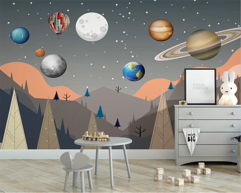 beibehang Custom Modern New papier peint Planet Landscape Children Background Bedroom Wallpaper papel de parede