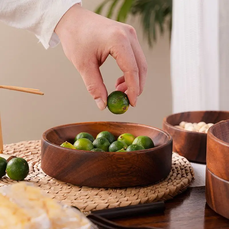 

Solid Wood Tray Boat-shaped Walnut Wood Salad Bowl Dessert Snacks Fruit Sushi Plates Hotel Restaurant Kitchen