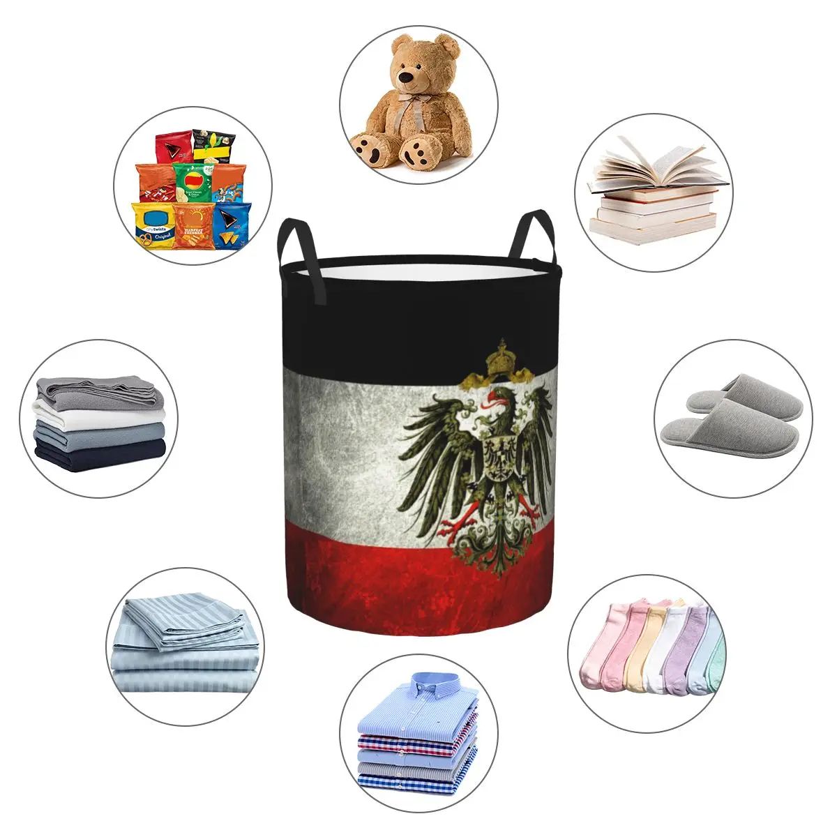 German Empire Flag Germany Laundry Basket Foldable Toy Clothes Hamper Storage Bin for Kids Nursery