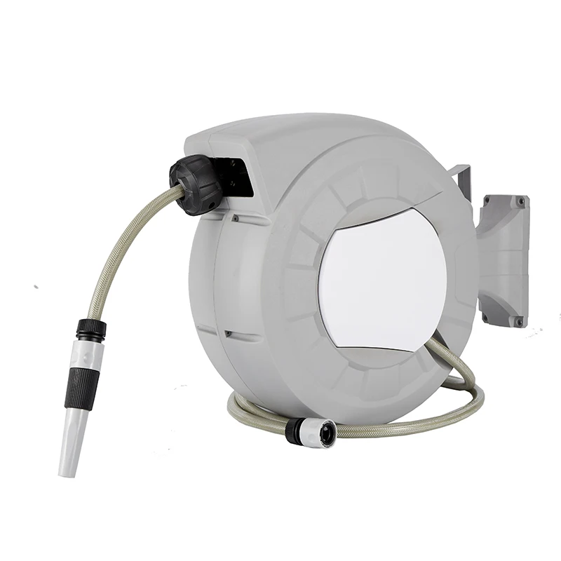Retractable Garden Hose Reel 1/2 100FT Wall Mount Water Hose Reel 180 Degree Swivel Bracket for Garden Watering Car Washing